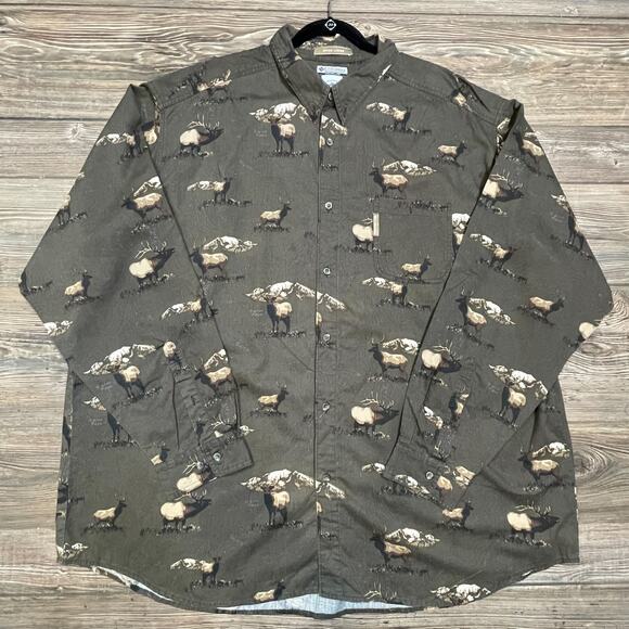 Columbia 100% Cotton Shirt Hunting Moose River Lodge Tall SZ 4XTC101861